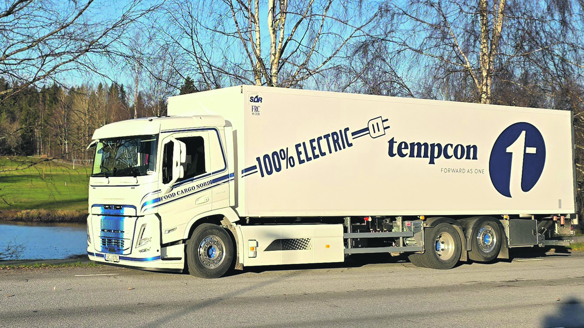 Volvo FM Electric är ett helelektriskt fordon med en räckvidd på cirka 30 mil och 28 tons totalvikt.