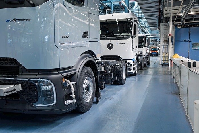 Nu kommer Mercedes-Benz eActros 600 att rulla ut på löpande band. Foto: Daimler Truck.